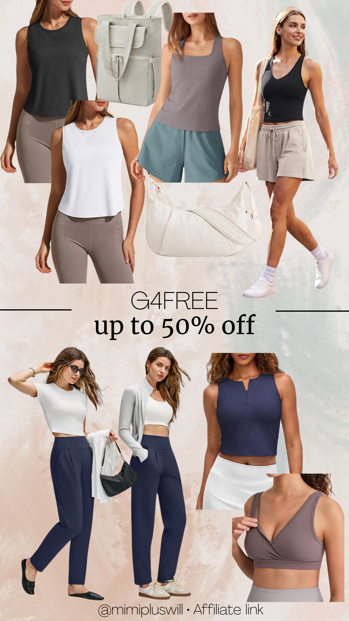 G4Free on sale!! USE CODES: 

High neck tank: 7MZDUZFN
Ribbed square neck tank:  749SXET6
V Neck tank: YH5DUAYB
Tapered pants: OEQIT4L3
Zipped tank: NVWCNCY7
Sleep bra: E99VHDXB


*while supplies last.

#LTKActive #LTKSaleAlert #LTKPetite