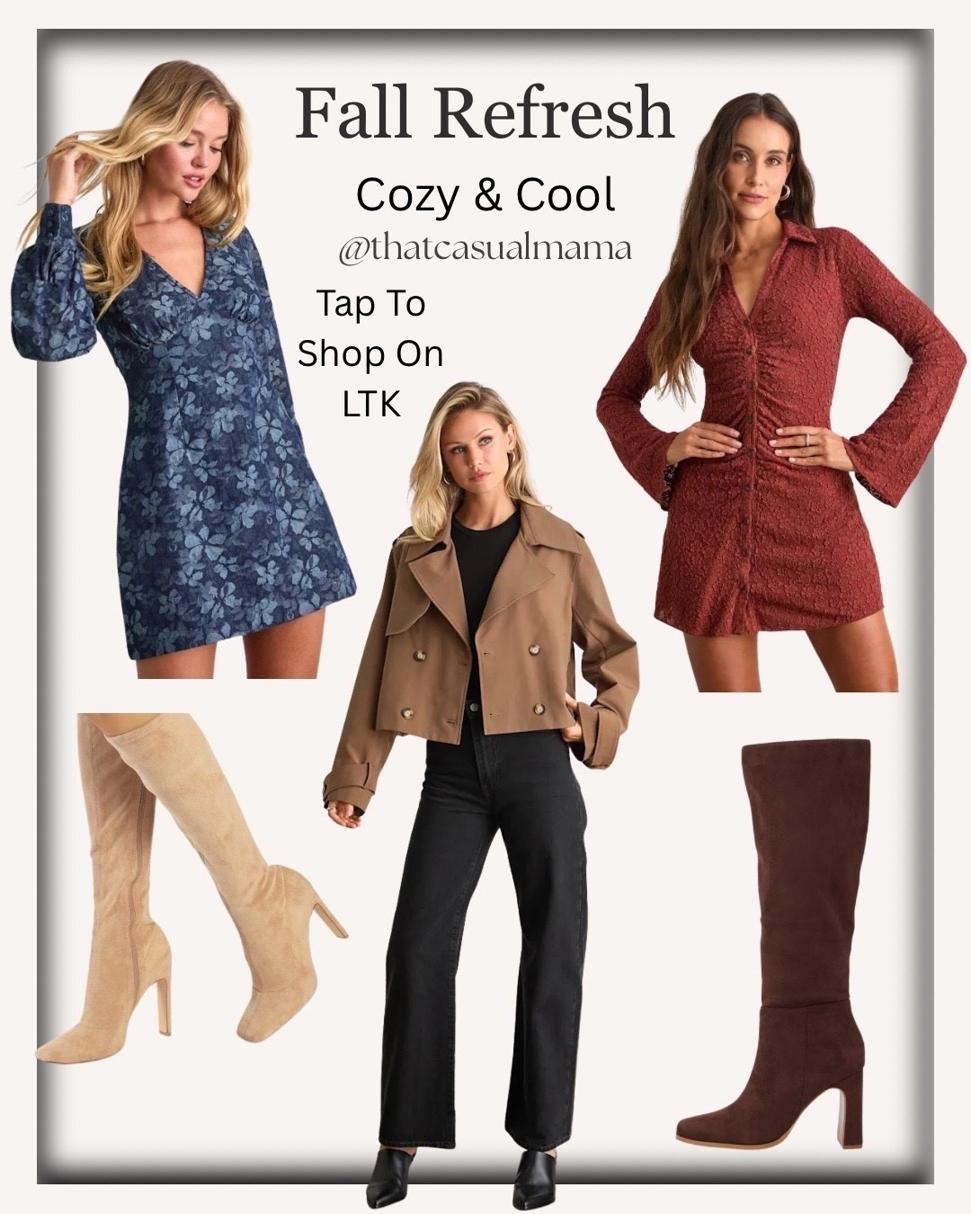 Fall fashion favorites all in one place 🍁✨ From cozy knits to chic boots, these women’s fall outfits are perfect for everyday style, coffee runs, date nights, or pumpkin patch weekends. Which look is your fave? 🍂👢
#FallOutfits #LTKFallStyle #OOTDInspo #FallFashionTrends #WardrobeStaples #LTKWomensFashion #CozyChic #AutumnStyle

#LTKSeasonal #LTKFallSale #LTKFindsUnder50