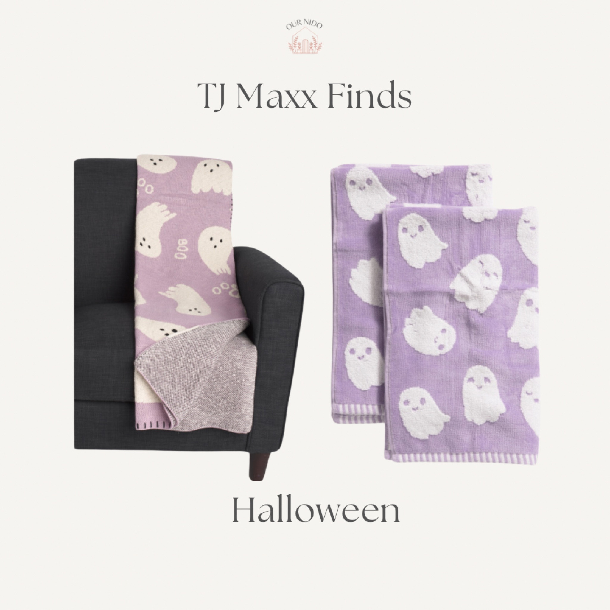 The sweetest Halloween decor 👻

Lavender 👻throw and bath towels available now at TJmaxx! #halloween

#LTKHome #LTKSeasonal