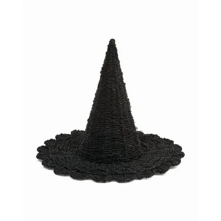 8 In Woven Witch Hat - Black Rattan Halloween Witch Hat, Wicker Wizard Hats Woven Witch Hat for Indoor Outdoor Halloween Party Supplies, Home Bedroom Garden Patio Backyard Porch Halloween Decorations | Walmart (US)
