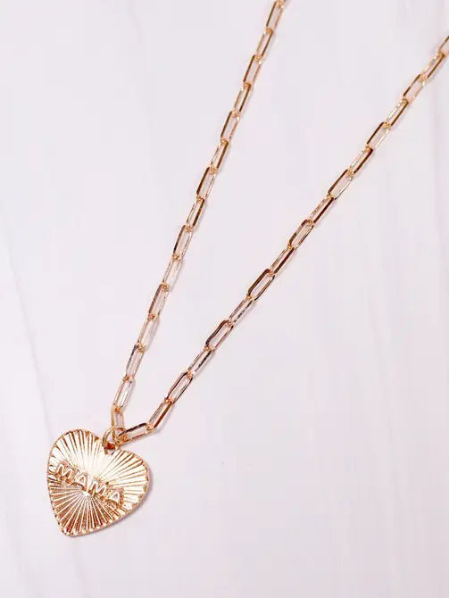Mama Heart Necklace GOLD | Caroline Hill