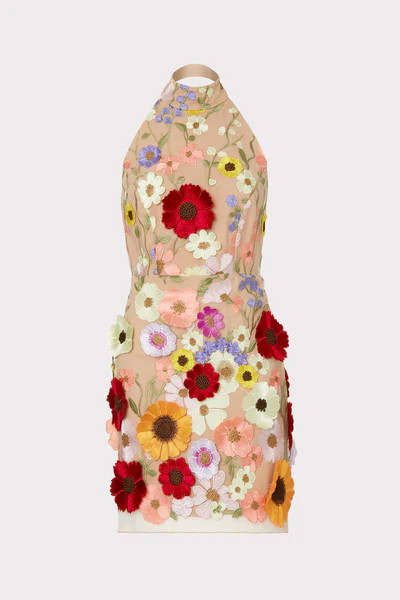 Hariet 3D Floral Embroidered Dress | MILLY