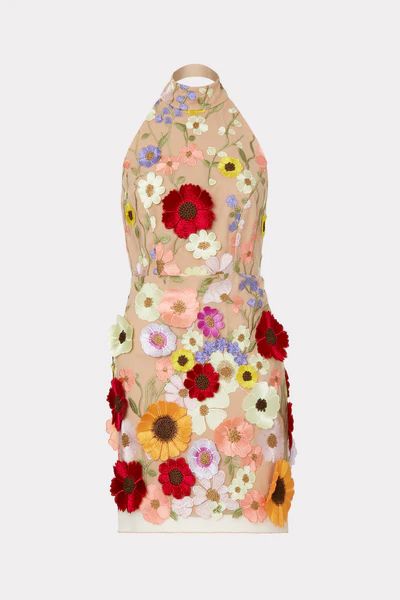 Hariet 3D Floral Embroidered Dress | MILLY