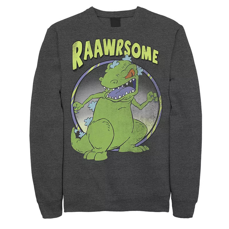 Men's RugRats Reptar Raawrsome Sweatshirt, Boy's, Size: XXL, Grey Heather | Kohl's