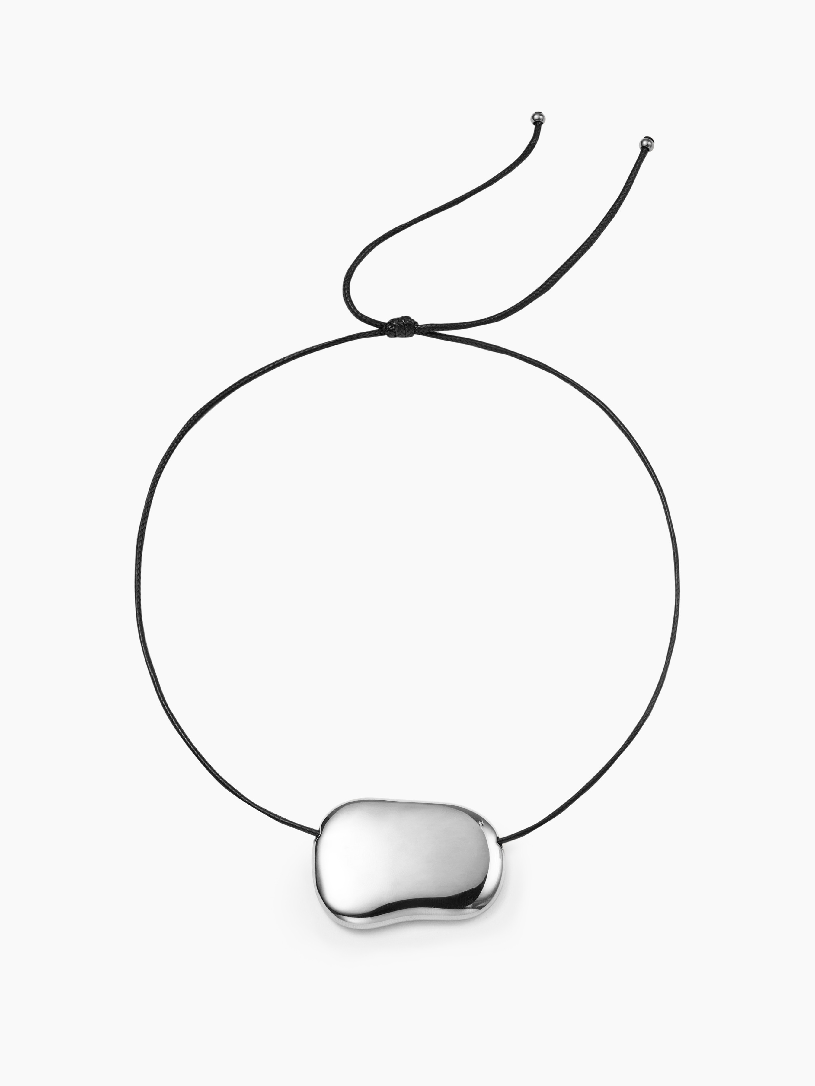 Stainless Steel GLOSSY BEAN ADJUSTABLE PENDANT NECKLACE For Music Festival/Live House | Cider