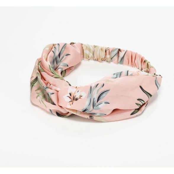 scunci Fashion Turban Headwrap - Pink Floral | Target