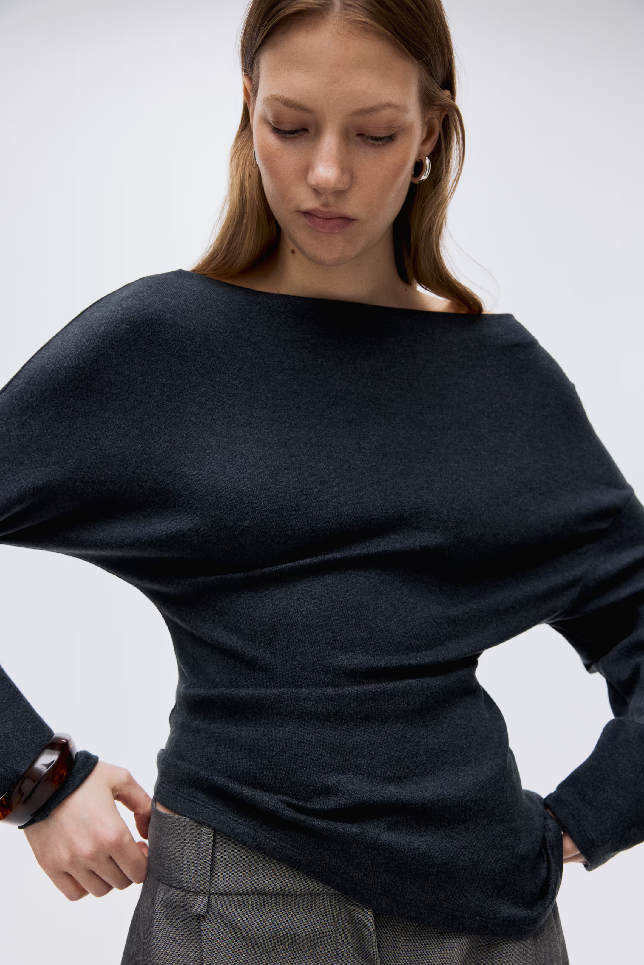 Asymmetric jersey top | H&M (UK, MY, IN, SG, PH, TW, HK)