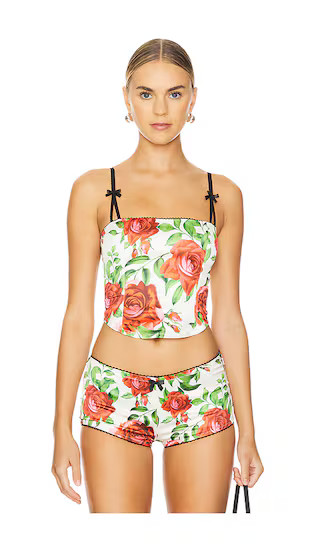 Satin Corset With Bra in Red | Revolve Clothing (Global)