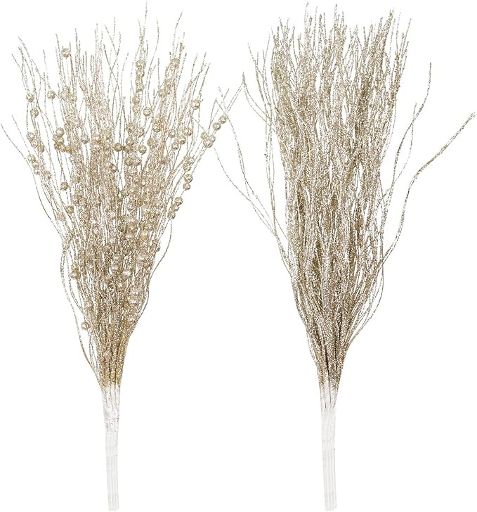 SLK 16-Pack Artificial Glitter Berry Stem Ornaments, Christmas Decorative Glittery Twigs, Picks, ... | Amazon (US)