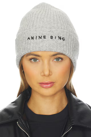 ANINE BING Elia Beanie in Light Heather Grey from Revolve.com | Revolve Clothing (Global)