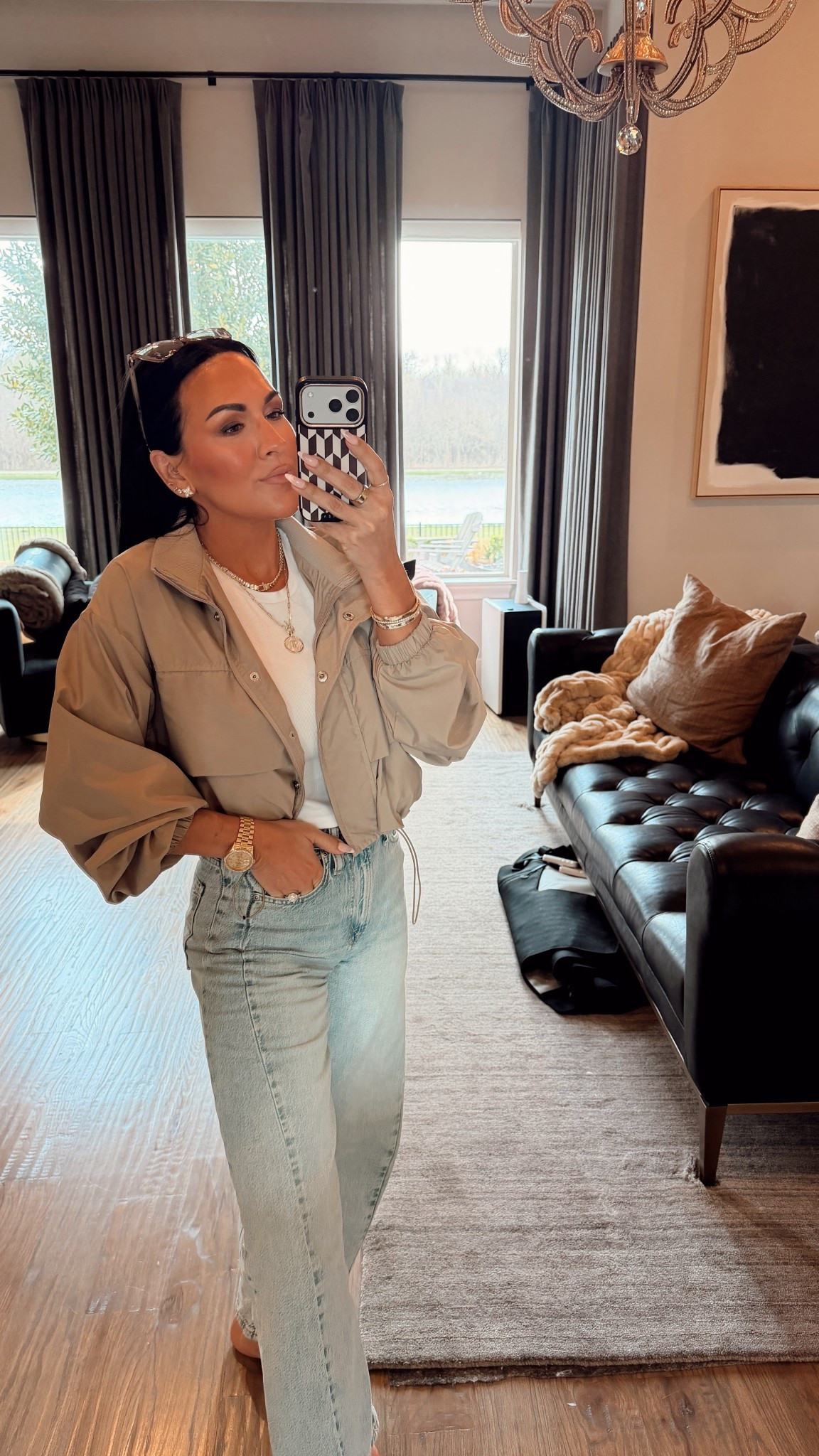 Today’s outfit! Perfect for running errands today! 

In a small in tee
26 in jeans 