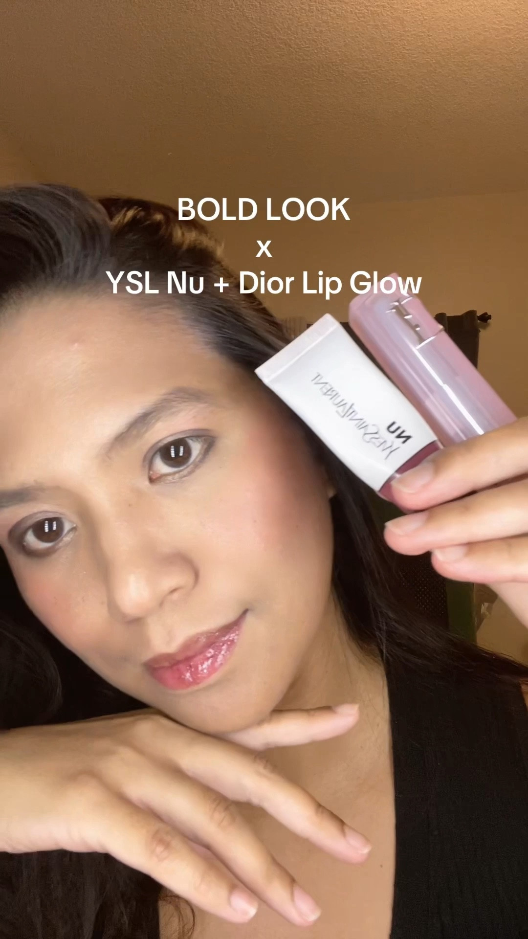 Bold Look that’s simple to acheive with YSL Nu Lip & Cheek balm x Dior Lip Glow