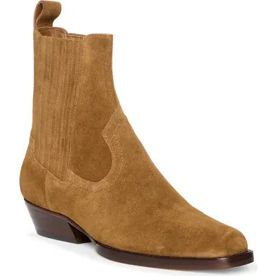 PAIGE Greta Leather Bootie in Dark Taupe at Nordstrom, Size 9 | Nordstrom
