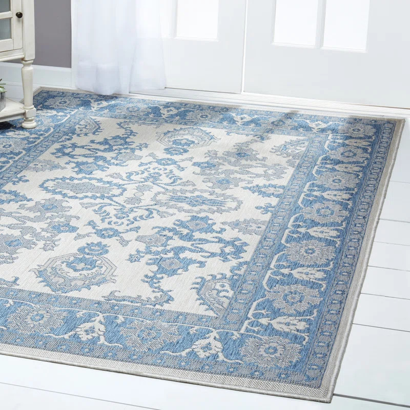 Oriental Area Rug in Gray/Blue | Wayfair North America