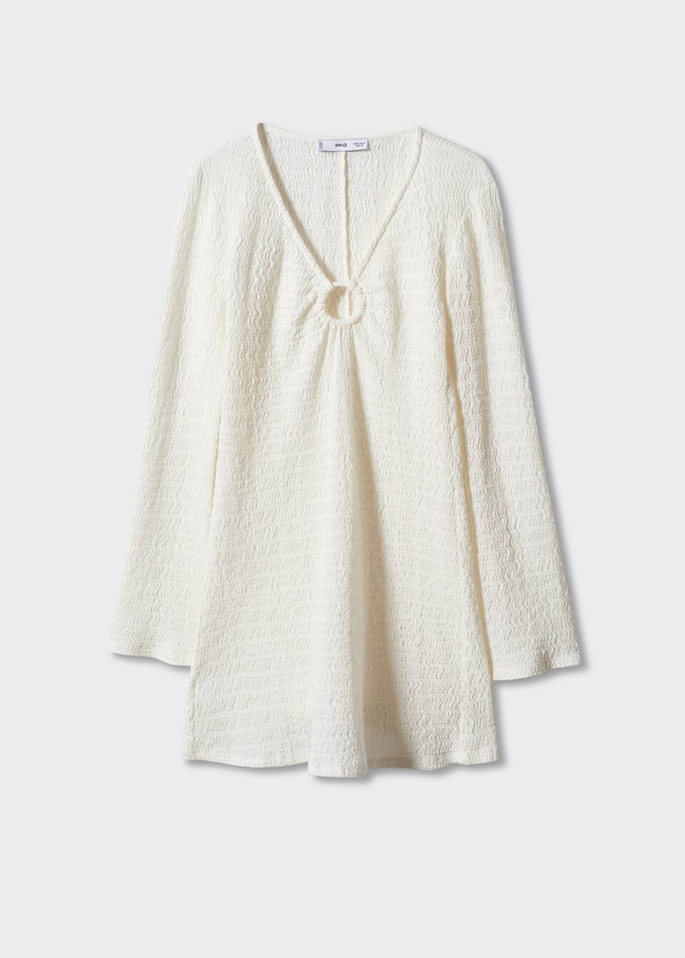 Textured dress with hoop detail -  Women | Mango United Kingdom | MANGO (UK)
