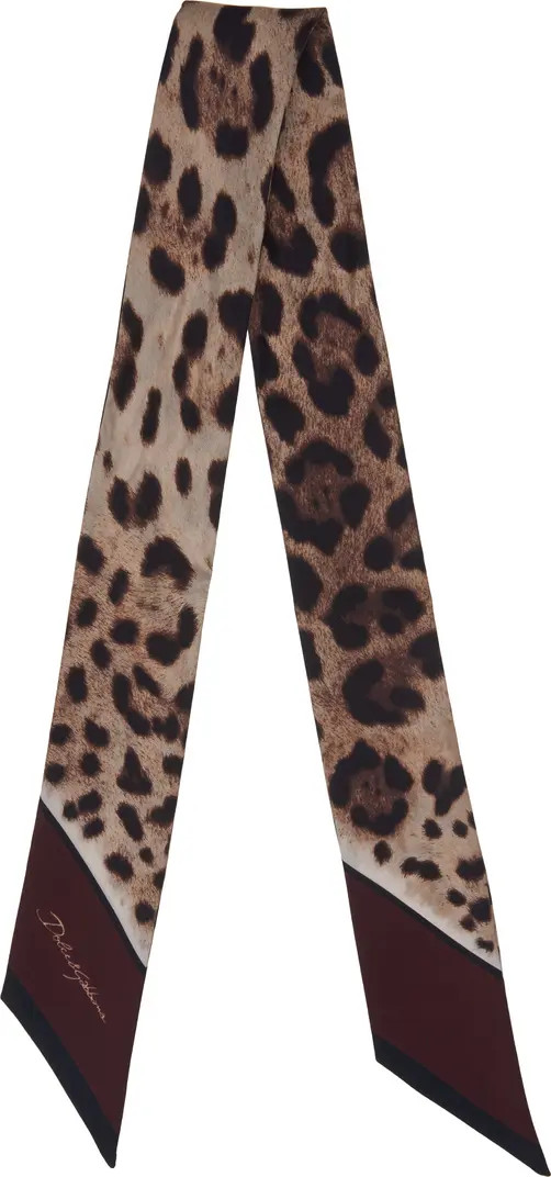 Dolce&Gabbana Leo Bordo Animal Print Signature Silk Scarf | Nordstrom | Nordstrom