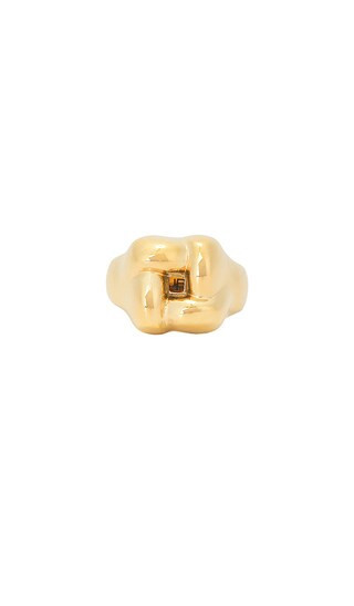 Jenny Bird Woven Square Ring in Metallic Gold. - size 7 | Revolve Clothing (Global)