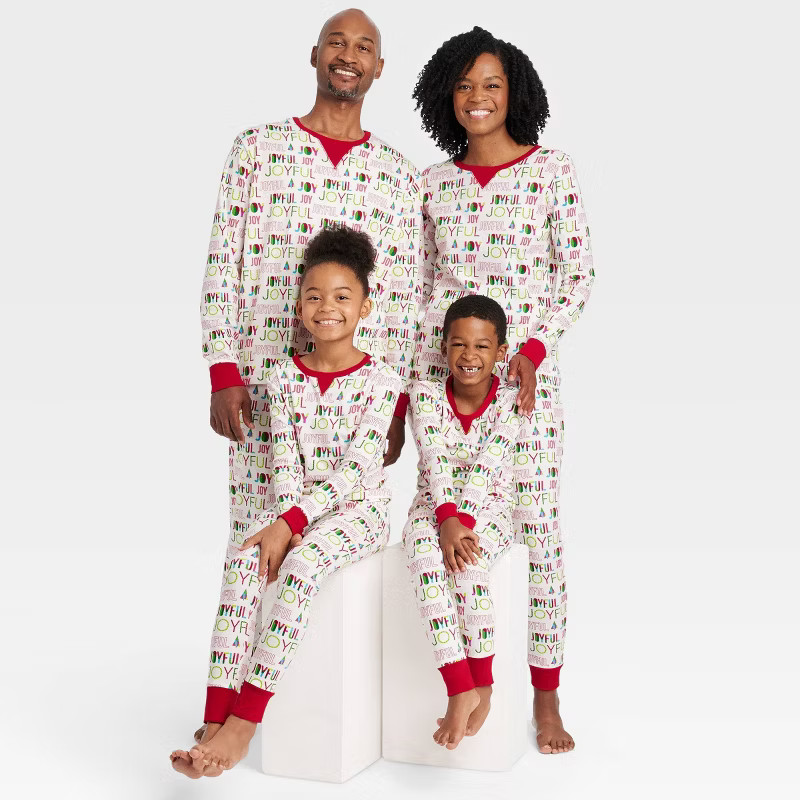 Women's Holiday Joyful Print Matching Family Pajama Set - Wondershop™ Cream | Target