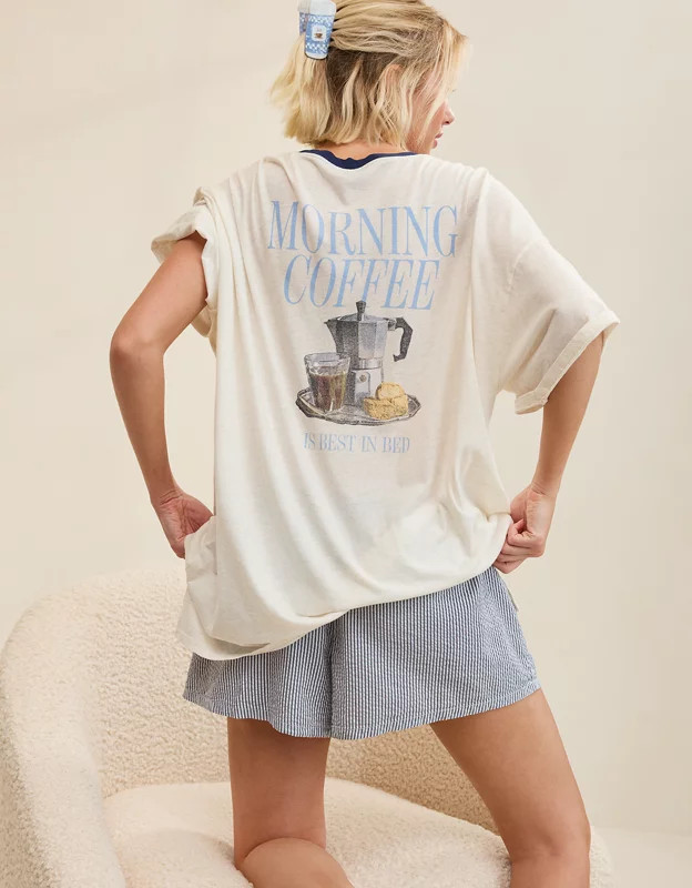 OVERSLEPT by Aerie Sleep Happens Night Tee | Aerie