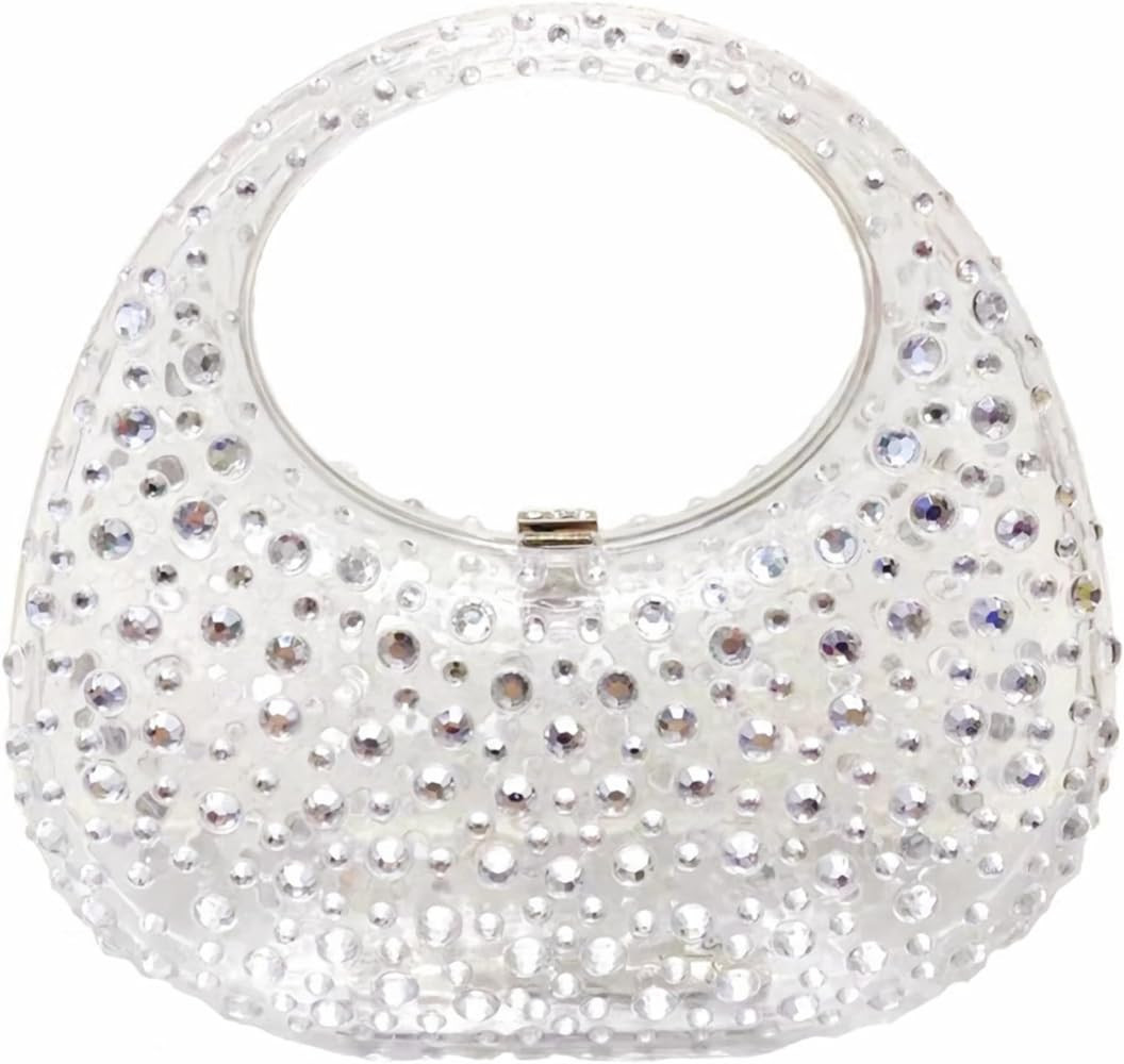 Women's Evening Bag Sparkly Rhinestone Clutch Purse Bling Acrylic Top-handle Bag for Women | Amazon (US)