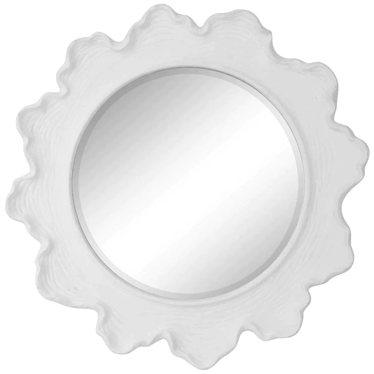 White Sea Coral Design Round Wall Mirror | The Well Appointed House, LLC