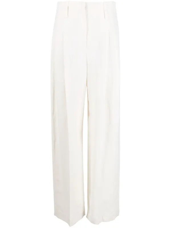 belted-waist wide leg trousers | Farfetch Global