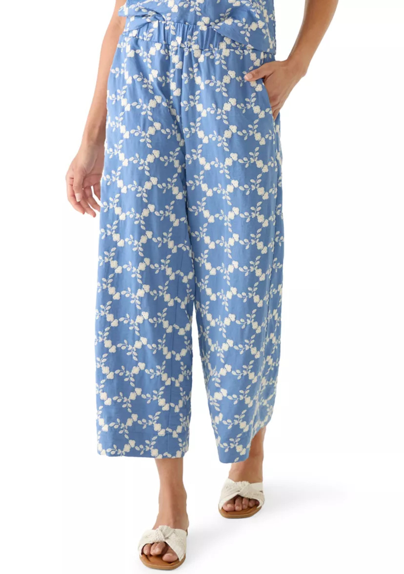 Petite Wide Leg Embroidered Pants | Belk