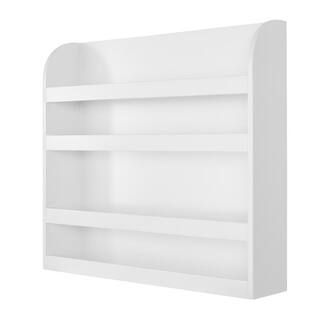 Tiered White Wood Wall Bookshelf | The Home Depot