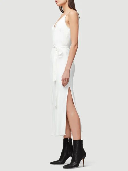 Satin Tie Slip Dress Off White Size XS | Frame Denim