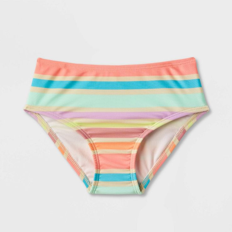 Toddler Girls' Adaptive Brief Swim Bottom - Cat & Jack™ Coral Stripe | Target