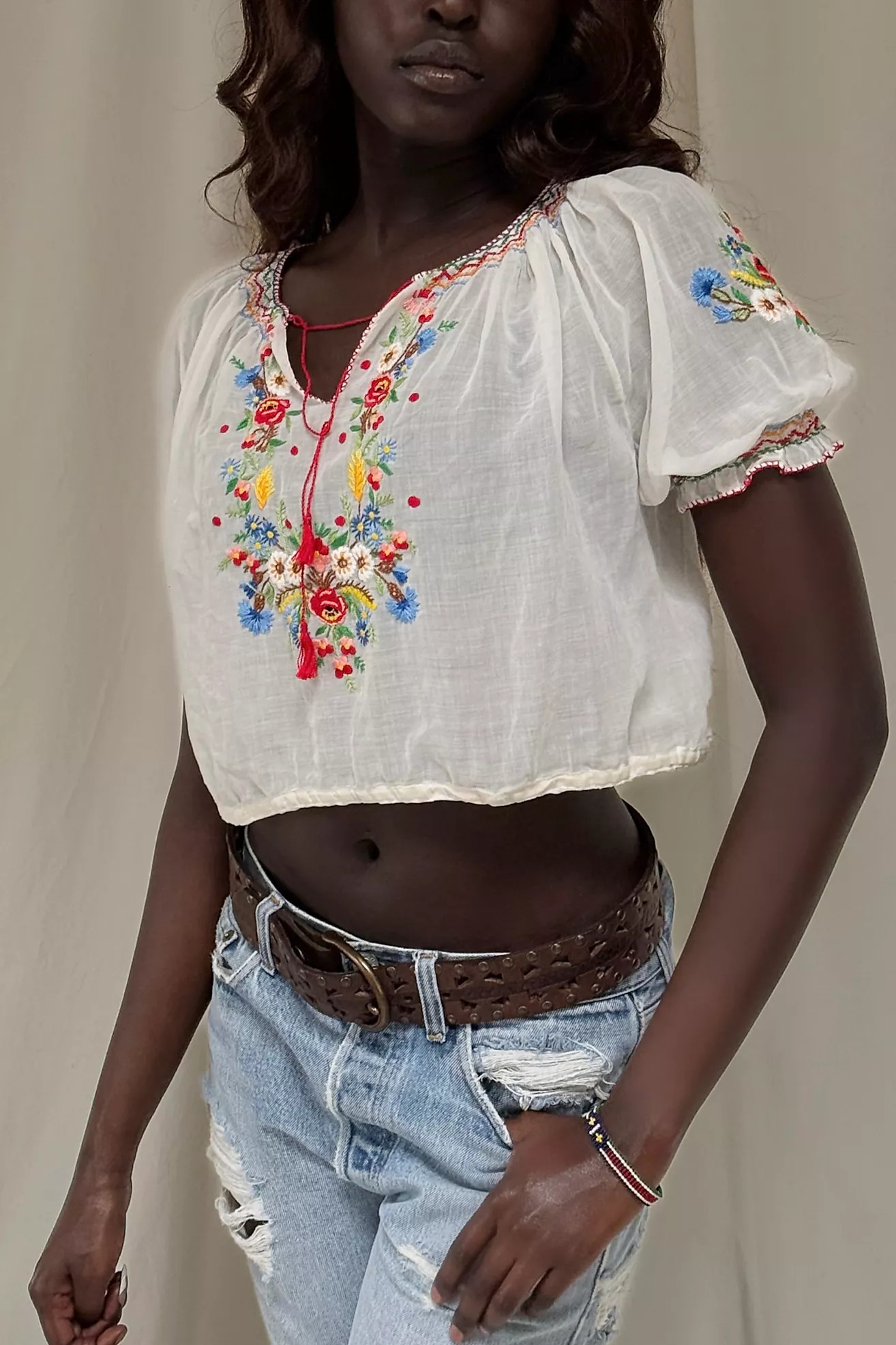 Vintage 1940's Embroidered Peasant Folk Blouse Selected By Afterlife Boutique | Free People (Global - UK&FR Excluded)