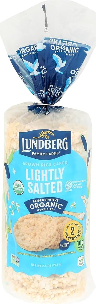 Lundberg Gluten-Free Brown Rice Organic Rice Cakes Lightly Salted -- 8.5 oz | Amazon (US)