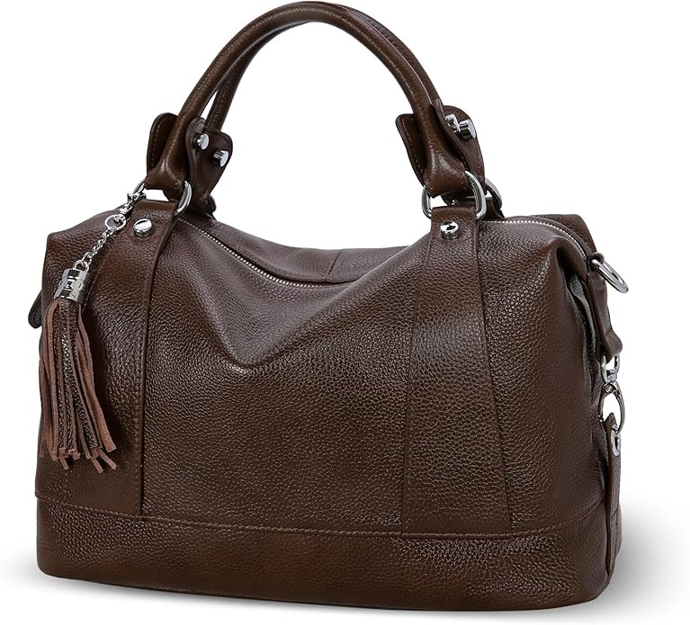 HESHE Womens Genuine Leather Purse Satchel Tote Bags Ladies Real Leather Bags Crossbody Handbags | Amazon (US)