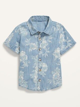 Short-Sleeve Floral Chambray Shirt for Toddler Boys | Old Navy (US)