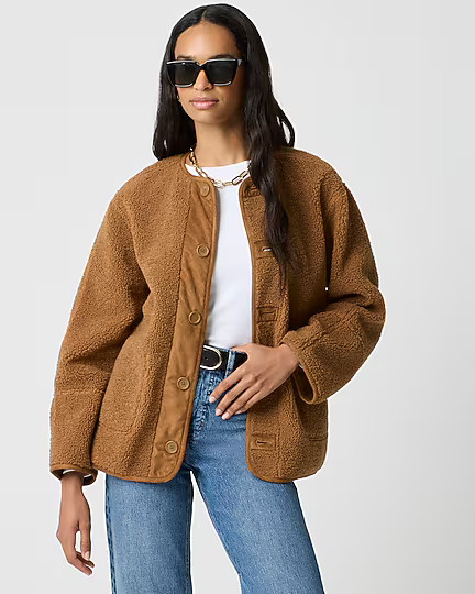 Reversible sherpa and faux-suede jacket | J.Crew Factory