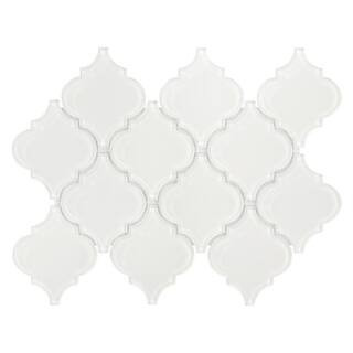 Arabesque Lantern White 12 in. x 9 in. Glossy Glass Wall Mosaic Tile (3.8 sq. ft./Case) | The Home Depot