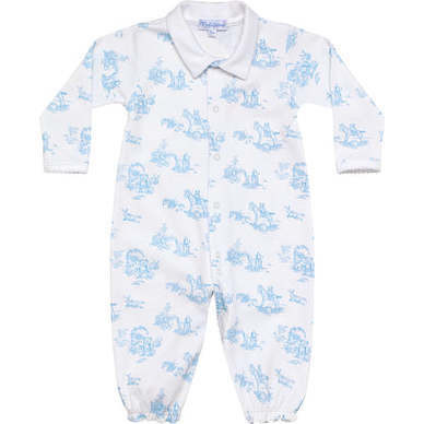 Toile Converter Gown, White & Blue | Maisonette