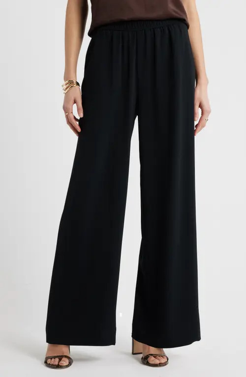 Nordstrom Pull-On Wide Leg Pants in Black at Nordstrom, Size X-Small | Nordstrom