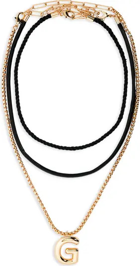 Set of 3 Interchangeable Initial Pendant Necklaces | Nordstrom