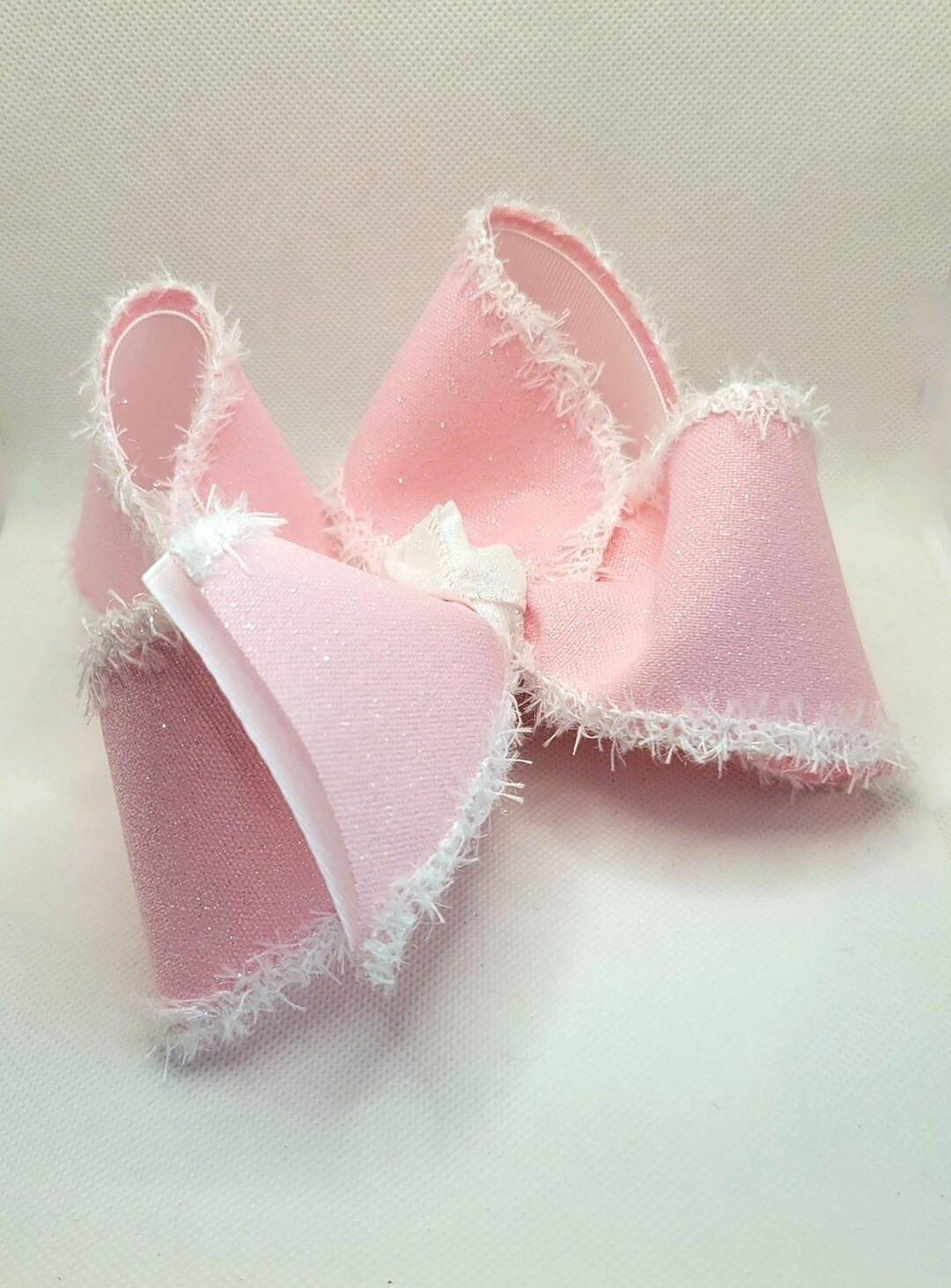 Winter Bow....pink Snowbunny Bow...pink Glitter Bow....fuzzy Hair Bow...pink Princess Bow - Etsy | Etsy (US)