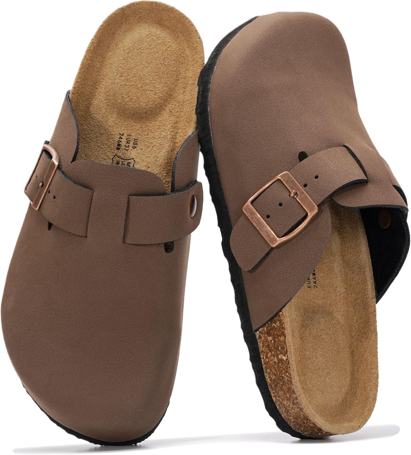 Project Cloud 100% Genuine Leather Slip-ons Footbed Clogs for Women Sandals | Amazon (US)