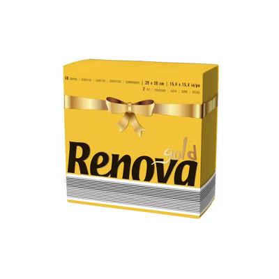 Renova Yellow Luncheon Paper Napkins Pack - 40 Napkins - 2-Ply - FSC Certified | Target