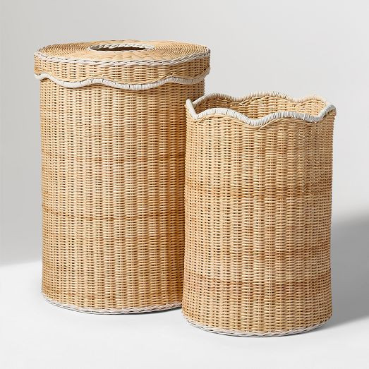 Woven Scalloped Hampers (Set of 2) | West Elm (US)