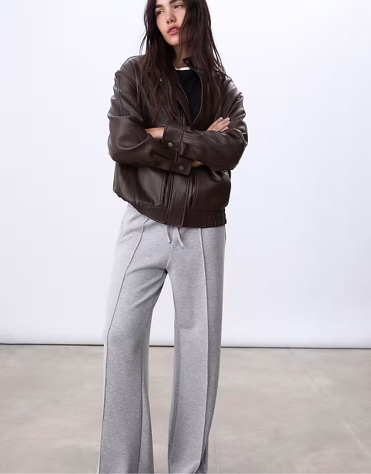 \u203a Bershka faux leather oversized jacket in brown | ASOS (Global)