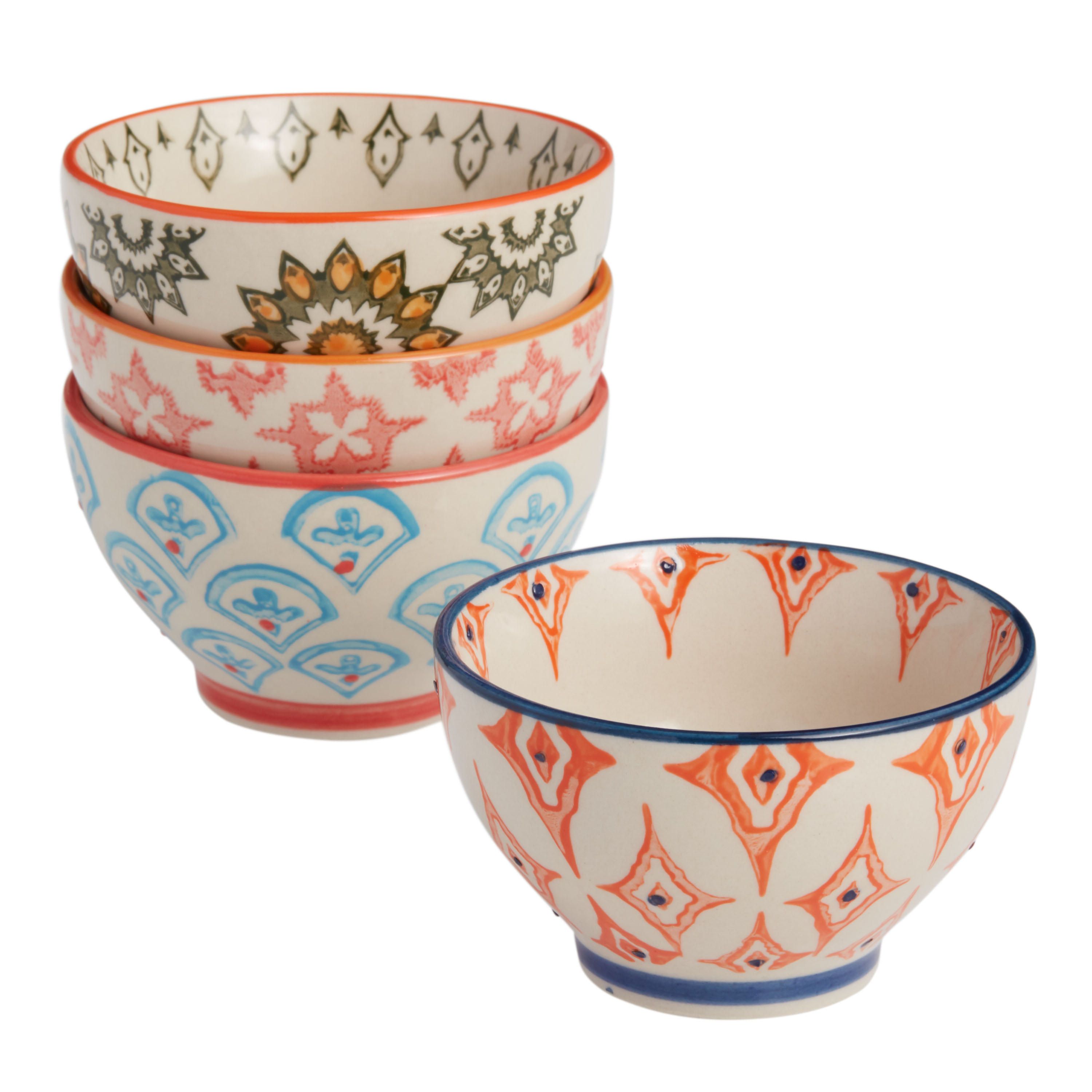 Pad Print Rice Bowl Set Of 4 | World Market