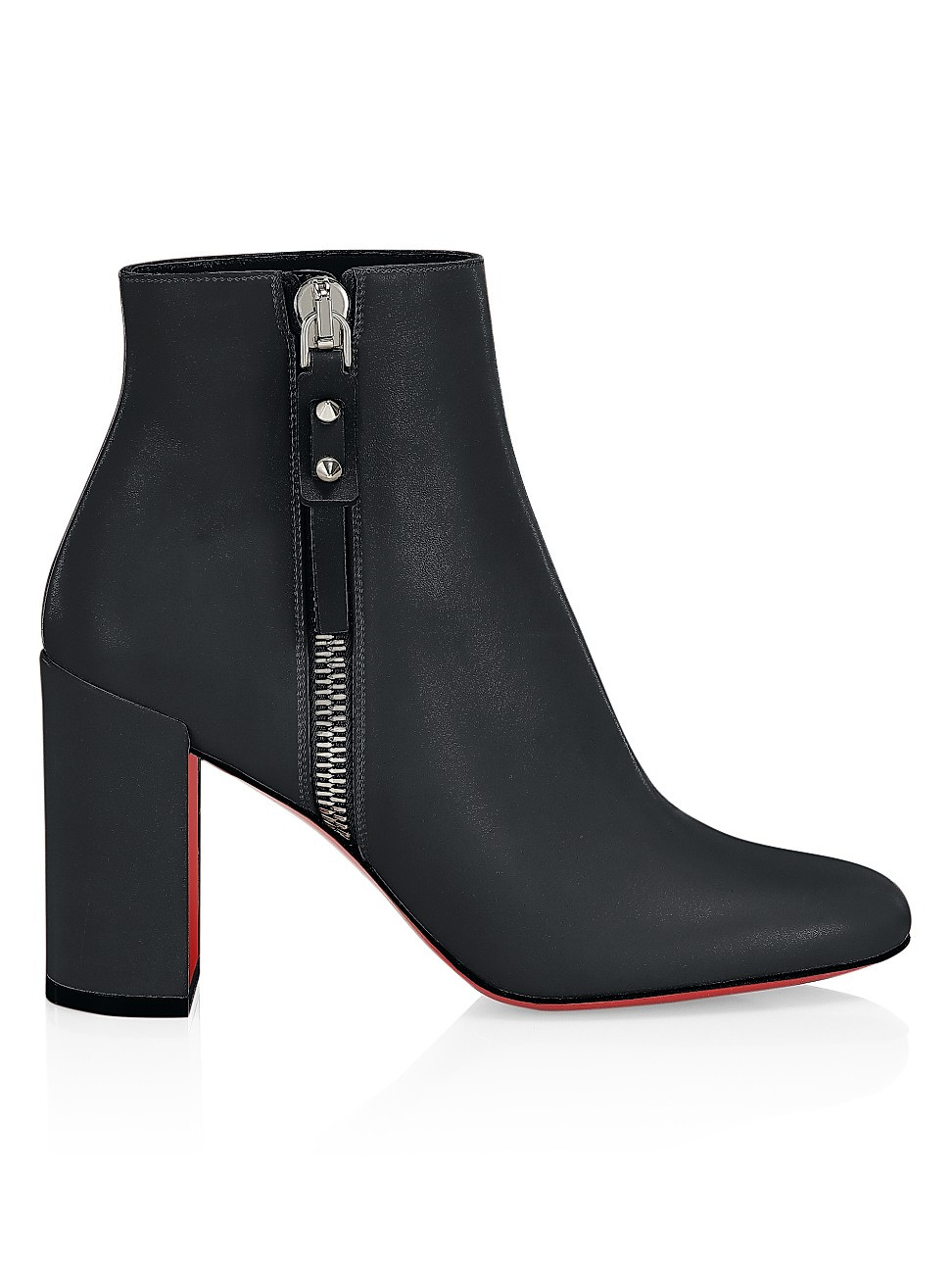 Christian Louboutin Ziptotal Leather Booties | Saks Fifth Avenue
