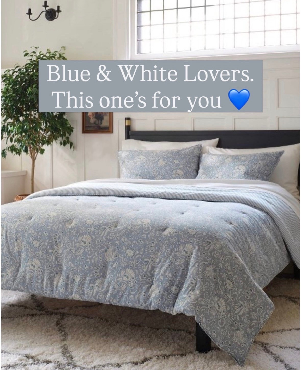 Blue and white bedding, looks like Pottery Barn but it’s Target

#LTKHome