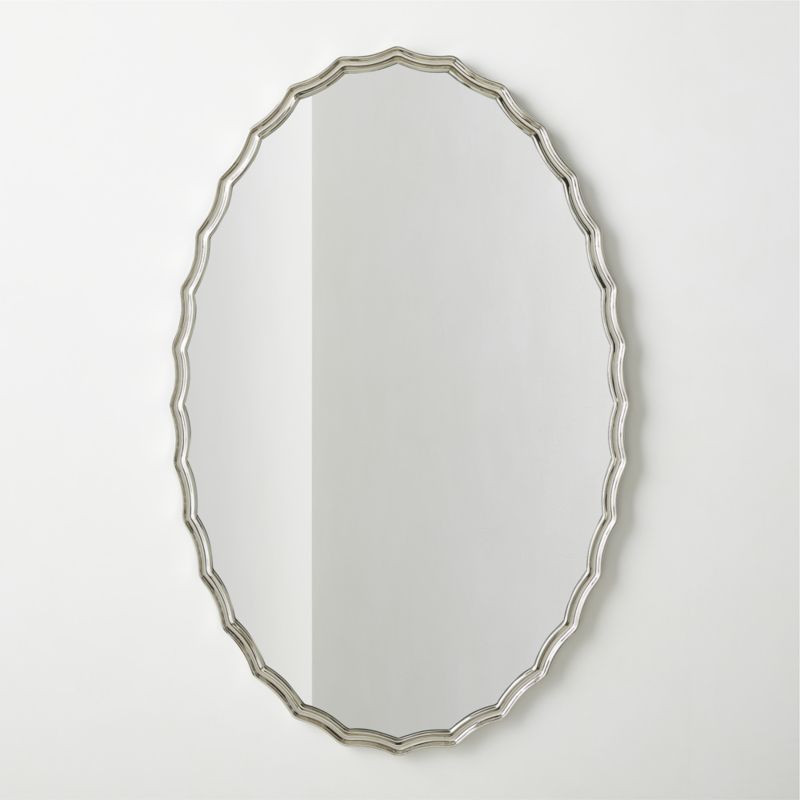 Hyra Polished Nickel Oval Wall Mirror 30"X46" | CB2 | CB2