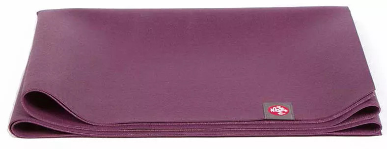 Manduka eKO SuperLite 1.5mm Travel Mat, the best travel yoga mat, folds flat at 2 lb