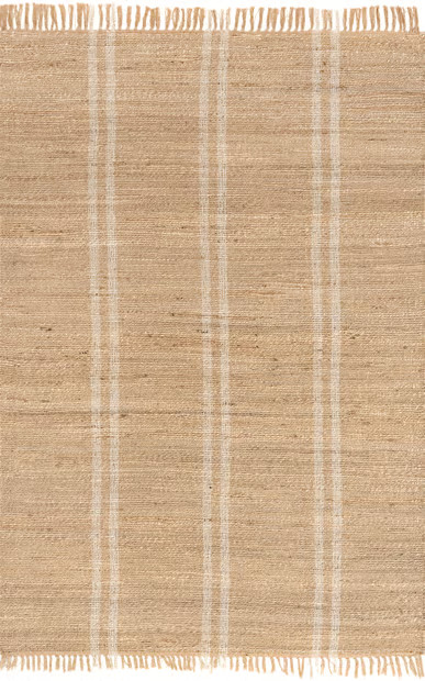 Natural Avril Striped Jute Area Rug | Rugs USA